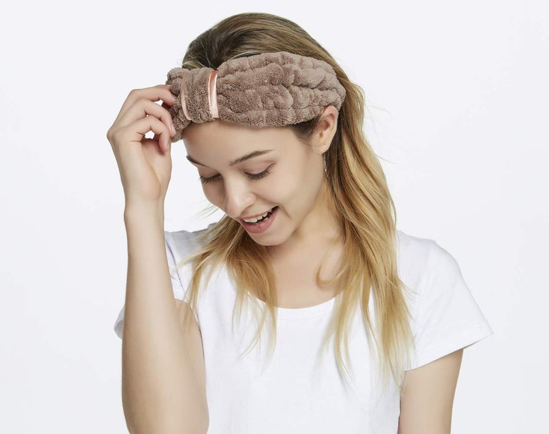 HOPESHINE Spa Facial Headbands for Women Makeup and Washing Face Terry Headband Elastic Hairband for Skincare Headband Head Wrap Great Gift for Women Girls 3-pack - Image 2